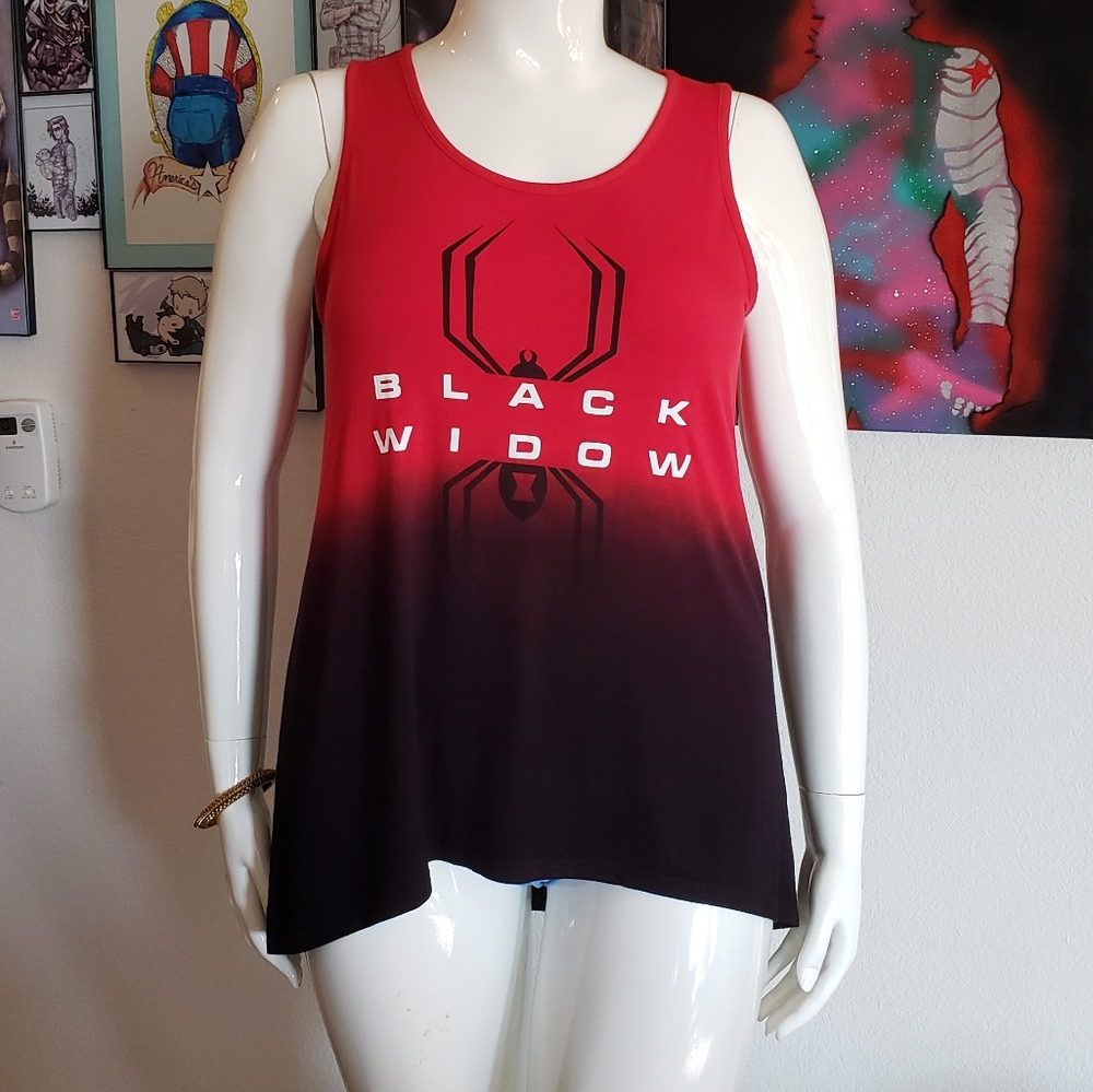 Black Widow Dip-Dye Mesh Back Tank Top